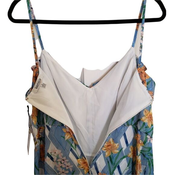 Kensie Printed Ruffled Lined Sleeveless Maxi Hi-Low Dress - Picture 4 of 13